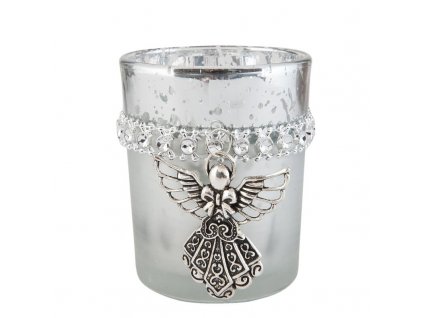 sklenicka na cajovou svicku silver angel