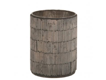 Skleněný svícen STRIPE ANTHRACITE