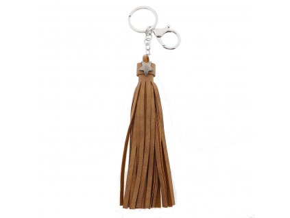 privesek na klice tassel brown