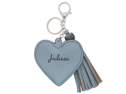 privesek na klice heart tassel blue