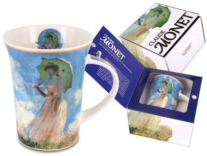 Carmani - Porcelánový hrnek Monet, Dáma s deštníkem v dárkové krabičce - 350 ml