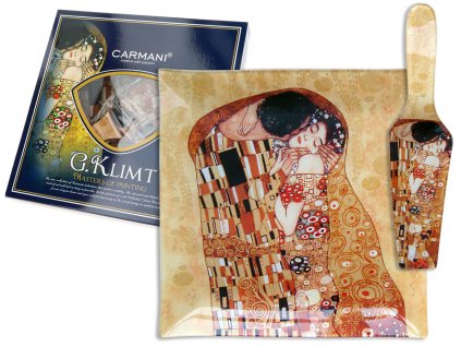Porcelánový talíř G. Klimt "Polibek" s lopatkou