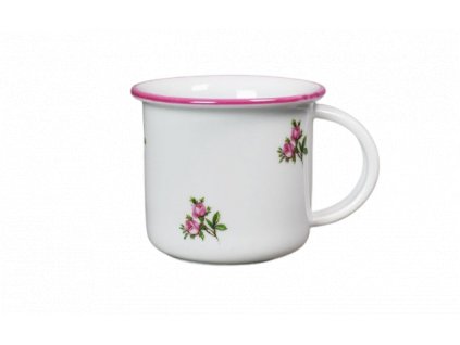 Porcelánový hrníček růžičky s růžovou linkou na espresso - 100 ml
