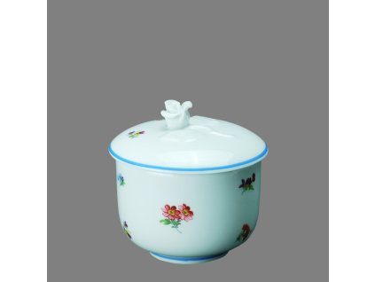 Porcelánová cukřenka rakouská házenka s modrou linkou 200 ml