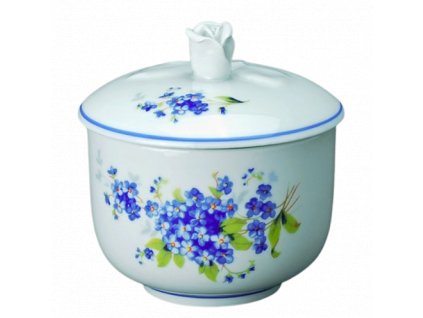 Porcelánová cukřenka POMNĚNKY s modrou linkou - 200 ml