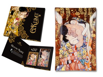 Skleněný talíř s pohlednicí Gustav Klimt Rodina