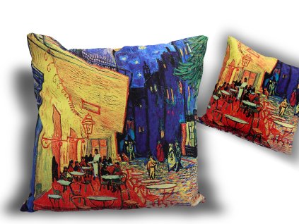 Polštář V. van Gogh kavárna a terasa v noci