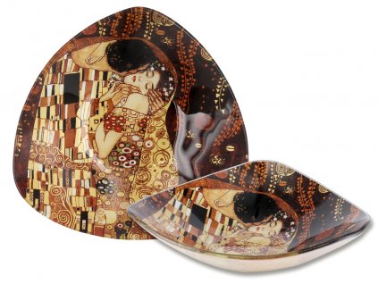 Skleněný talíř G. Klimt Polibek