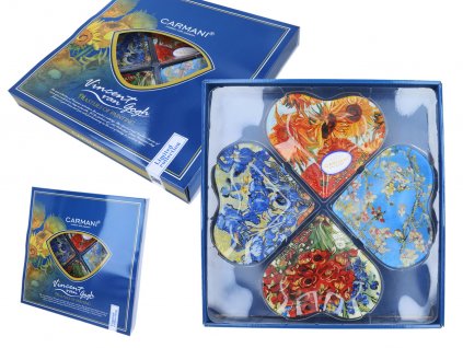 Dekorativní talíř ve tvaru čtyřlístku v designu V. van Gogh, mix design