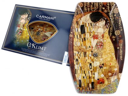 Skleněný talíř G. Klimt Polibek