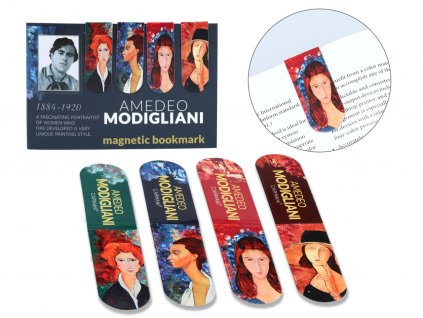Sada 4 magnetických záložek A. Modigliani