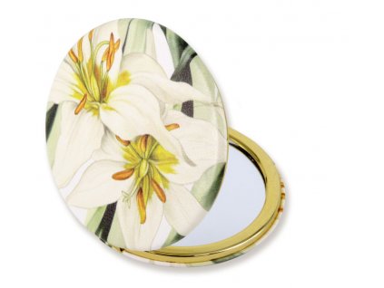 Kosmetické zrcátko s květinou Bílá lilie