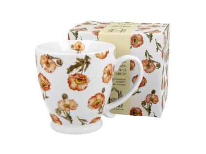 Porcelánový hrnek na stopce, dekor Vlčí mák v dárkové krabičce 480 ml