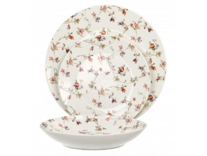 Porcelánová sada talířů, dekor Safa, 18 ks pro 6 osob..