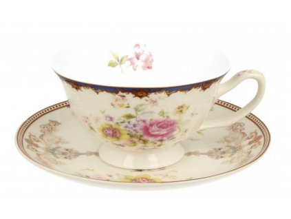 Porcelánový šálek s podšálkem, dekor RŮŽE Nicole v dárkové krabičce 200 ml