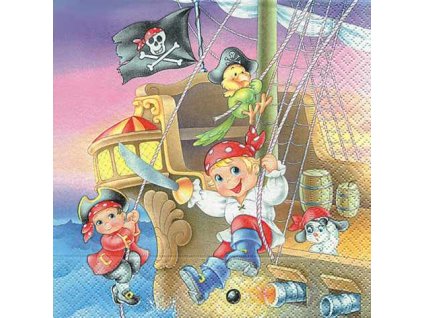 Dezertní třívrstvé ubrousky Pirate kids, 20 ks