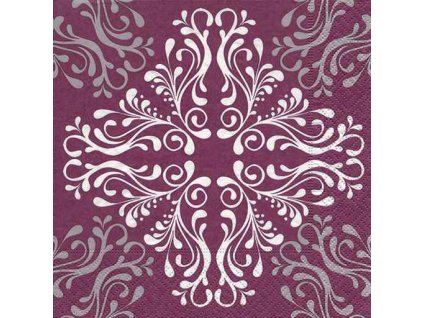 Dezertní třívrstvé ubrousky Pattern tile purple, 20 ks