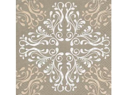 Dezertní třívrstvé ubrousky Pattern tile cream, 20 ks