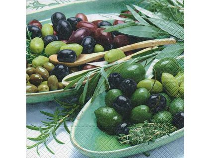Dezertní třívrstvé ubrousky Bowles with olives, 20 ks