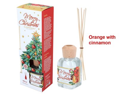 Carmani Designový vánoční difuzér, vůně Pomeranč se skořicí 100 ml.