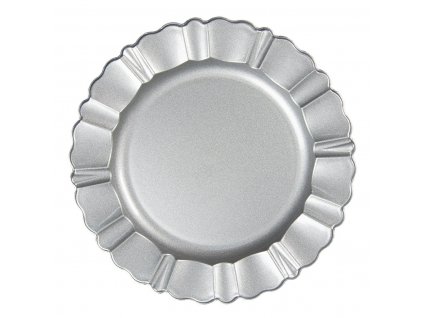 Melaminový talířový tác tvarovaný, barva stříbrná