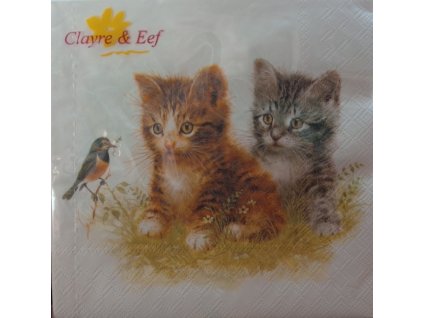 Papírové ubrousky, Koťata s ptáčkem