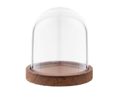 Skleněný poklop s podtáckem - Ø 11*13 cm