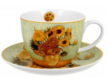 Porcelánový šálek s podšálkem V. van Gogh SLUNEČNICE v dárkové krabičce 470 ml