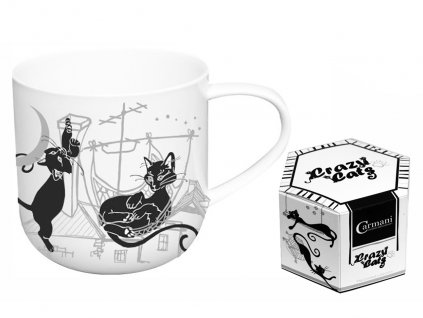 Porcelánový hrníček KOČKY na střeše v dárkové krabičce