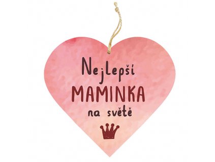 Bohemia Gifts Dekorační dřevěné srdce 13 cm pro maminku