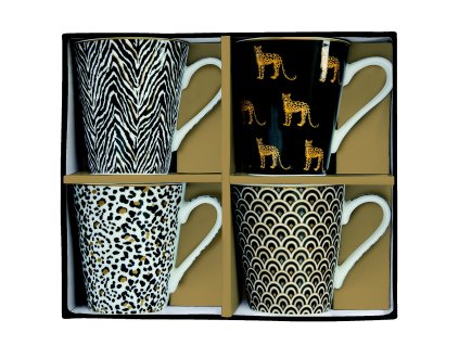 Easy Life - Porcelánové hrnky na kávu Savana - 4*300 ml