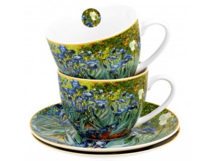 Porcelánové šálky s podšálky V. van Gogh Irises v dárkové krabičce
