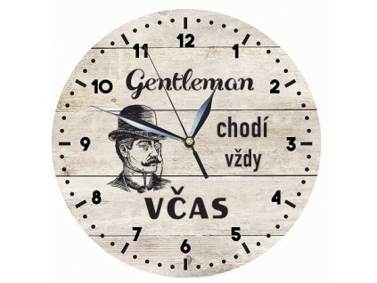 Bohemia Gifts Dřevěné hodiny 24 cm - Gentleman