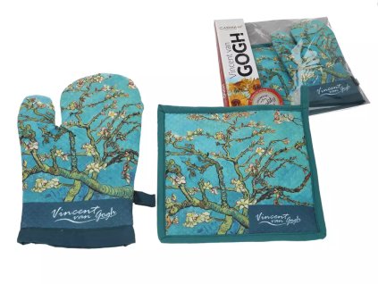 Podložka pod hrnec a chňapka V. van Gogh, Blooming Almond Tree