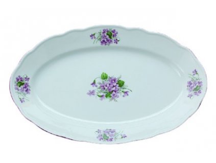Porcelánová mísa oválná FIALKY - 35 cm