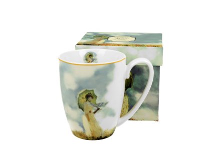 Porcelánový hrnek C. Monet, Dáma s deštníkem v dárkové krabičce