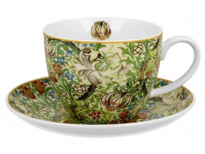 Porcelánový šálek s podšálkem William Morris, GOLDEN LILY v dárkové krabičce .