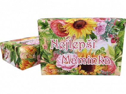Luxusní přírodní mýdlo s vůní v dekorovaném obalu, Nejlepší Maminka - 200 g