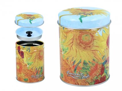 Plechová dóza na kávu a sypaný čaj V. van Gogh,Slunečnice