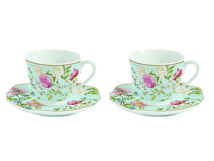 Easy Life - Sada porcelánových šálků a podšálků Spring Festival - 2*225 ml
