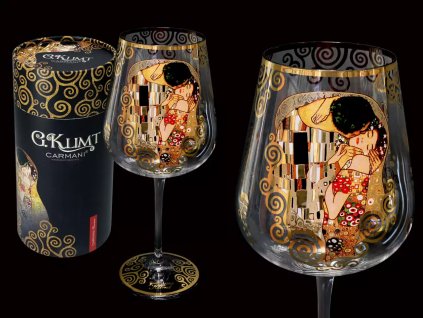 Sklenice na víno G. Klimt, The Kiss v dárkovém balení