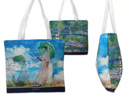 Látková taška C. Monet, Dáma s deštníkem