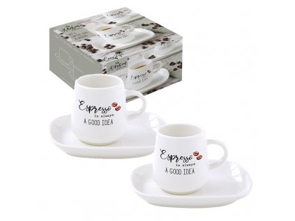 Easy Life - Porcelánové hrnky na espresso Kitchen Elements v dárkové krabičce - 2*100 ml