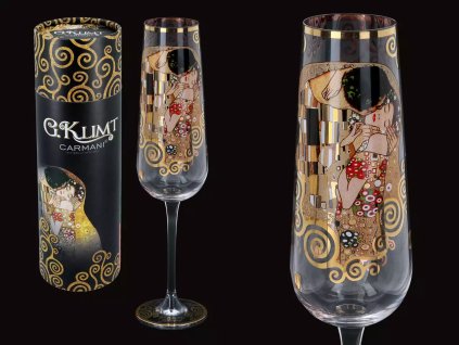 Sklenice na víno G. Klimt, The Kiss v dárkovém balení