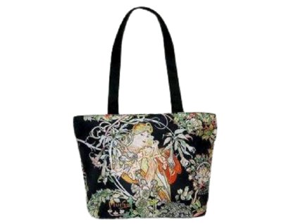 Taška přes rameno A. Mucha tmavý podklad - 36 *25 cm