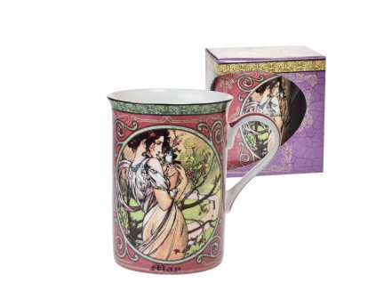 Porcelánový hrnek A. Mucha MAY - KVĚTEN v dárkové krabičce - 250 ml