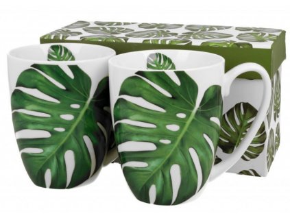 DG - Porcelánové hrníčky MONSTERA v dárkové krabičce  - 2*380 ml