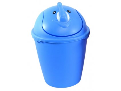 Dětský odpadkový koš SLON v modré barvě - 6 l