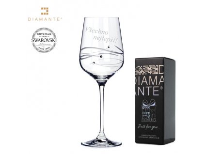 Swarovski - Výroční kalíšek na víno Swarovski Elements v dárkovém balení - 450 ml