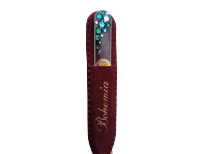 Swarovski - Skleněný pilníček na nehty, čirý s barevnými křišťály Swarovski I - 90 mm